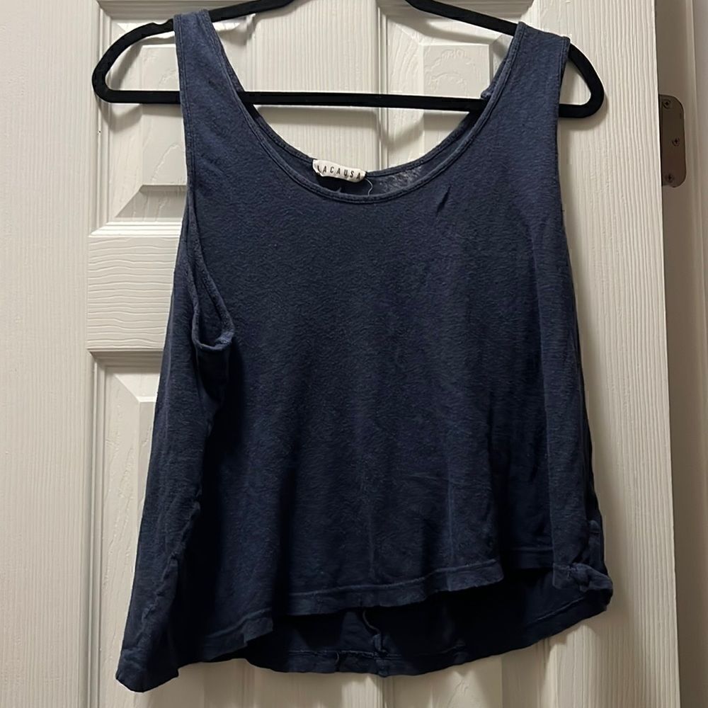 LACAUSA Blue Tank - Like New - Size Small - Essentials 💟